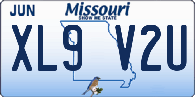MO license plate XL9V2U