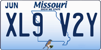 MO license plate XL9V2Y