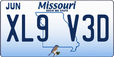MO license plate XL9V3D