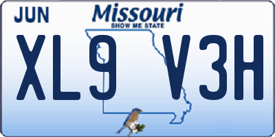 MO license plate XL9V3H