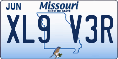 MO license plate XL9V3R