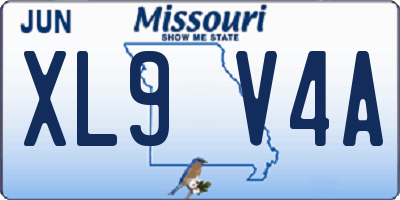 MO license plate XL9V4A