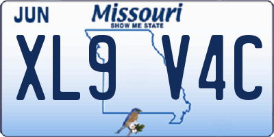 MO license plate XL9V4C