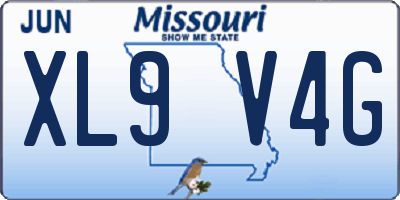MO license plate XL9V4G