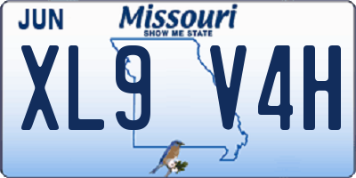MO license plate XL9V4H