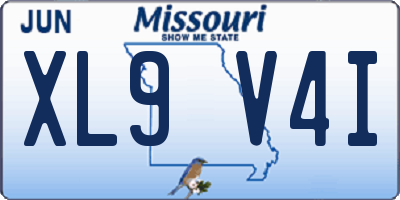 MO license plate XL9V4I
