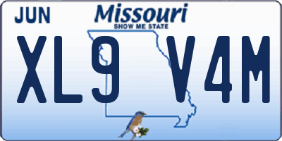 MO license plate XL9V4M