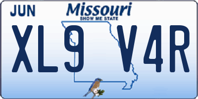 MO license plate XL9V4R