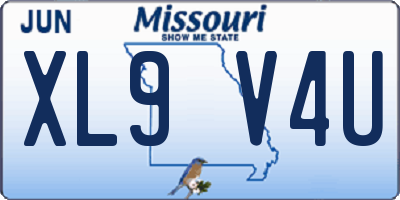 MO license plate XL9V4U