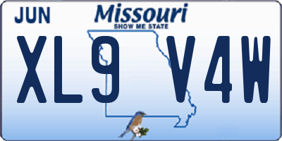 MO license plate XL9V4W