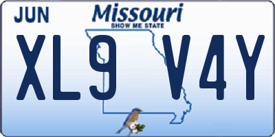 MO license plate XL9V4Y