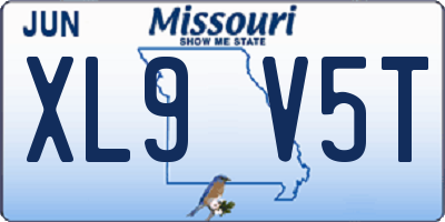 MO license plate XL9V5T