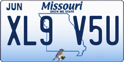 MO license plate XL9V5U