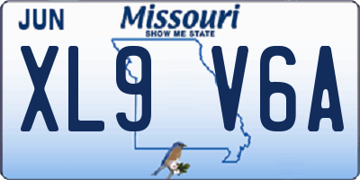MO license plate XL9V6A
