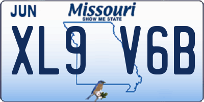 MO license plate XL9V6B