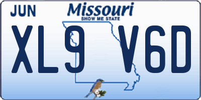 MO license plate XL9V6D
