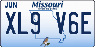 MO license plate XL9V6E