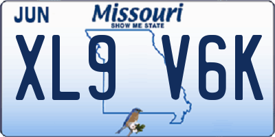 MO license plate XL9V6K