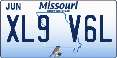 MO license plate XL9V6L