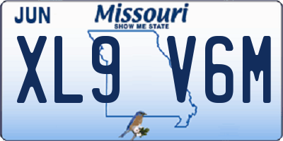 MO license plate XL9V6M