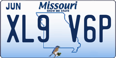 MO license plate XL9V6P