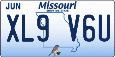 MO license plate XL9V6U