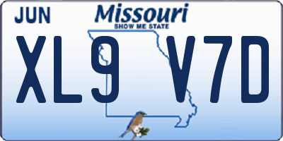 MO license plate XL9V7D