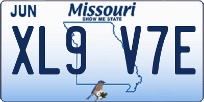 MO license plate XL9V7E