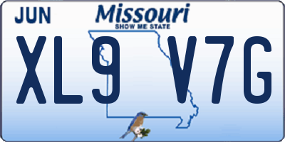 MO license plate XL9V7G