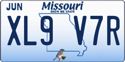 MO license plate XL9V7R