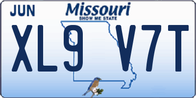 MO license plate XL9V7T