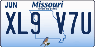 MO license plate XL9V7U