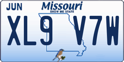 MO license plate XL9V7W
