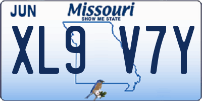 MO license plate XL9V7Y