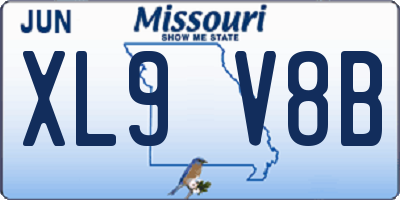 MO license plate XL9V8B