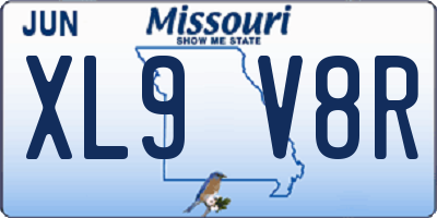 MO license plate XL9V8R