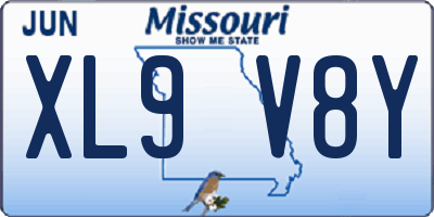 MO license plate XL9V8Y