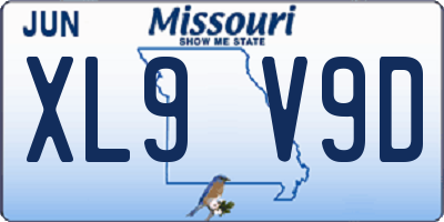 MO license plate XL9V9D