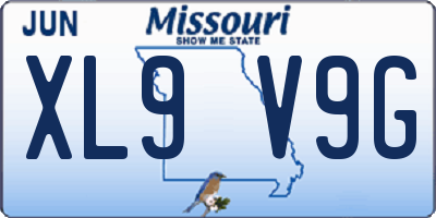 MO license plate XL9V9G