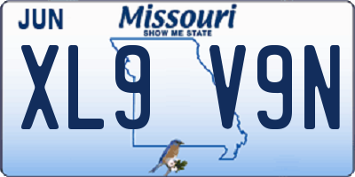 MO license plate XL9V9N