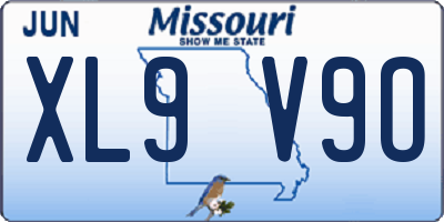 MO license plate XL9V9O