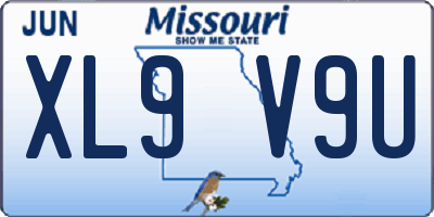 MO license plate XL9V9U