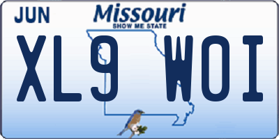 MO license plate XL9W0I
