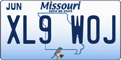 MO license plate XL9W0J