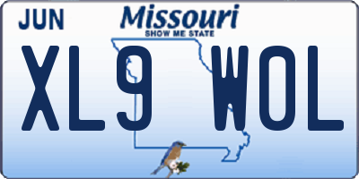 MO license plate XL9W0L