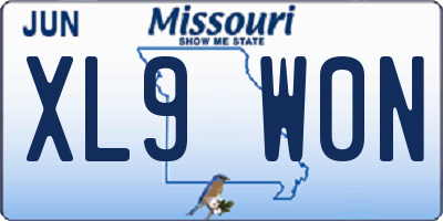 MO license plate XL9W0N