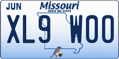MO license plate XL9W0O