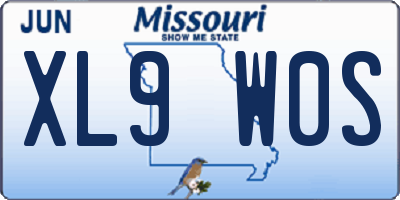 MO license plate XL9W0S