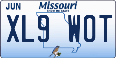 MO license plate XL9W0T