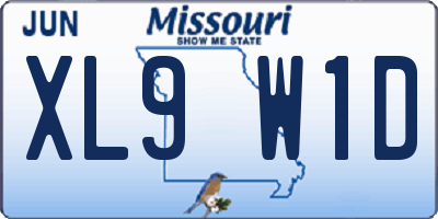 MO license plate XL9W1D
